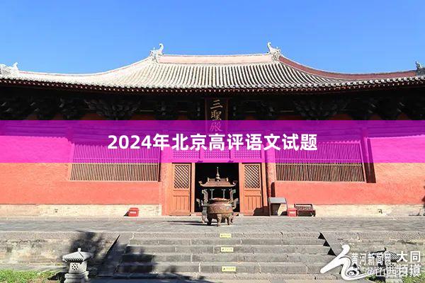 2024年北京高评语文试题