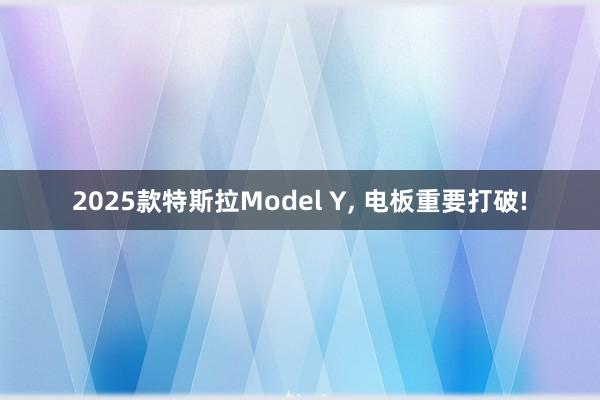 2025款特斯拉Model Y, 电板重要打破!